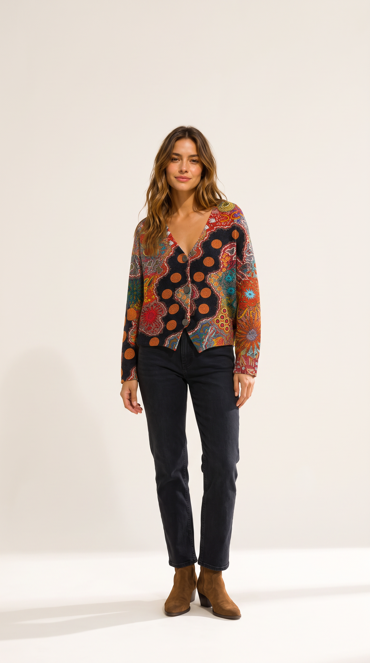 Cardigan Fantasia con Bottoni
