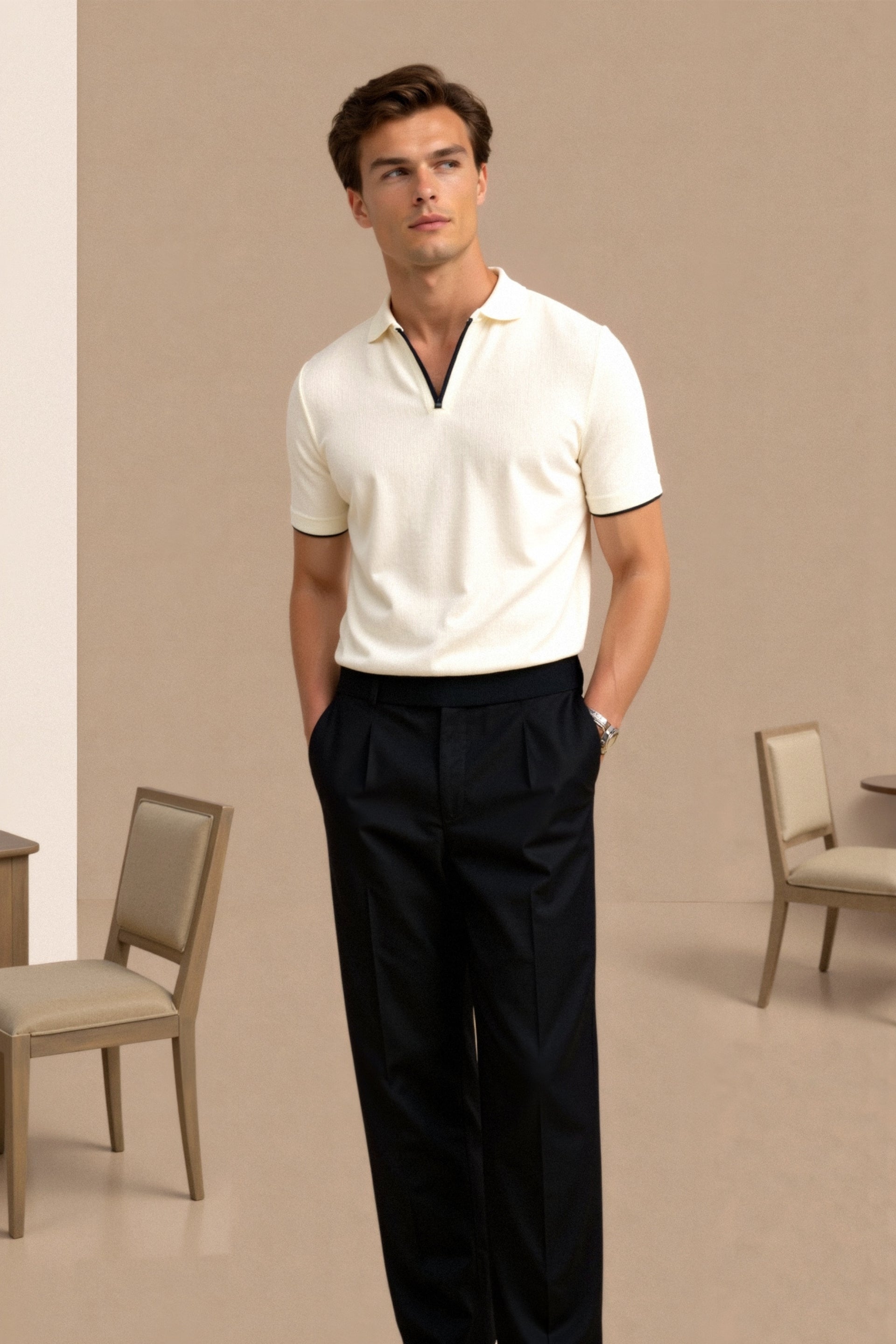 NOMI™ - Polo slim fit con finiture a contrasto