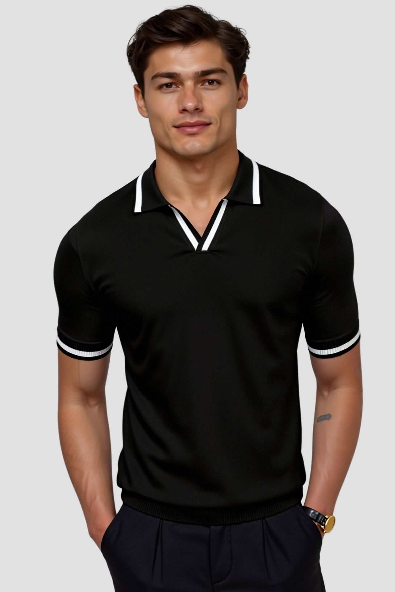 NOMI™ - Polo slim fit con finiture a contrasto