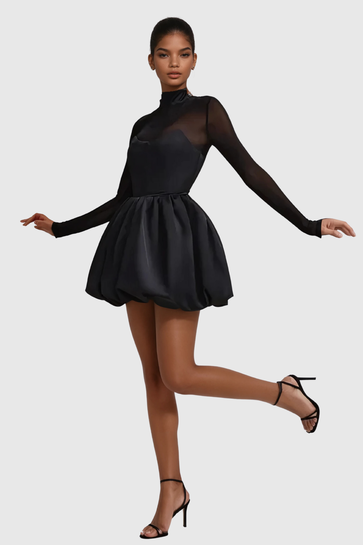 NOMI™ | Mini abito in satin con corsetto