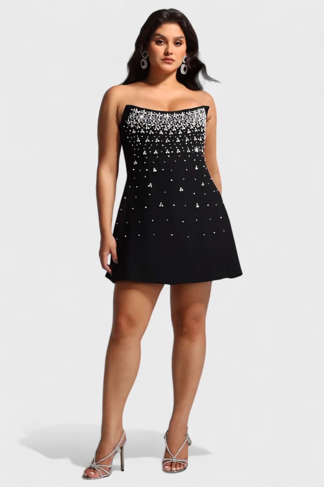 NOMI™ | Mini Abito con Pietre Strass