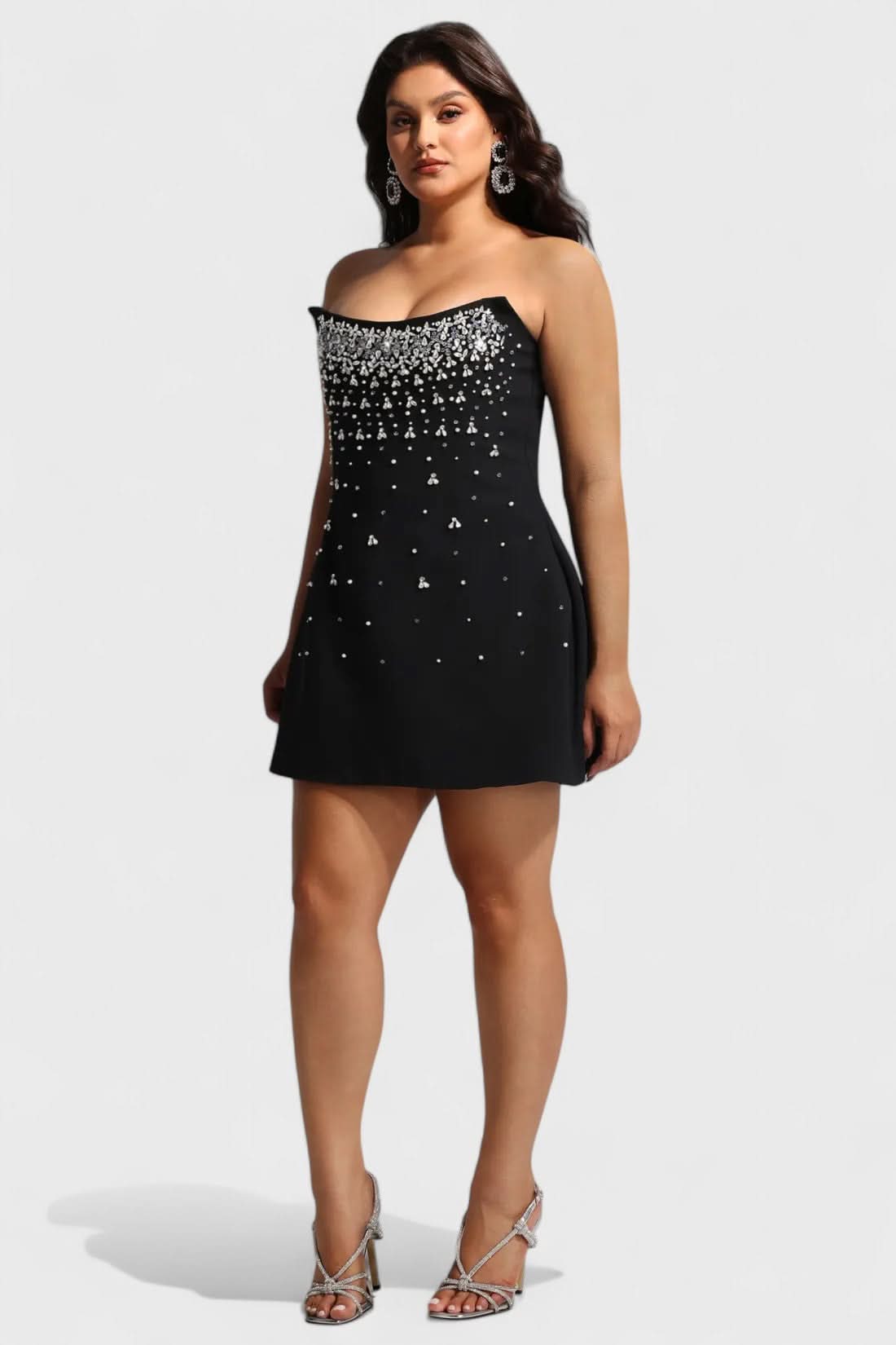 NOMI™ | Mini Abito con Pietre Strass