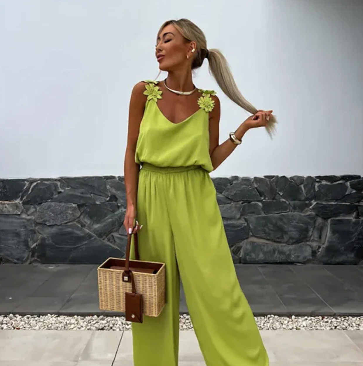 Nomi - Tuta Estiva Donna con Fiori | Elegante Jumpsuit Femminile