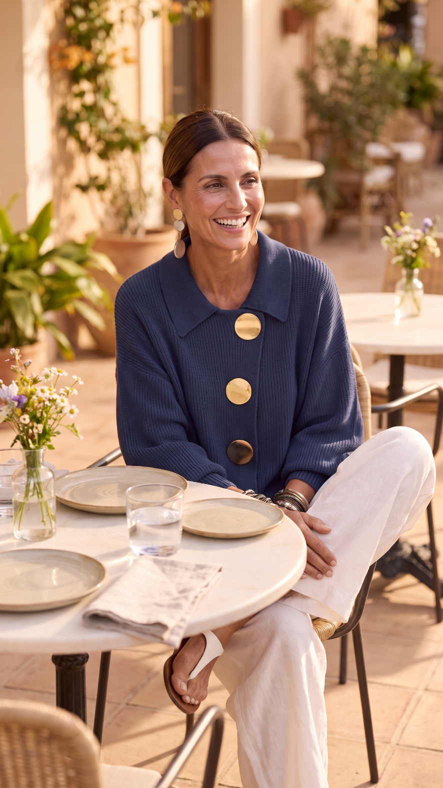 NOMI™ | Cardigan Oversize con Bottoni Dorati Maxi