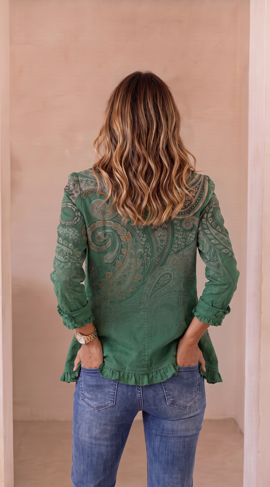 NOMI™ | Giacca con Ricami Floreali e Rouches