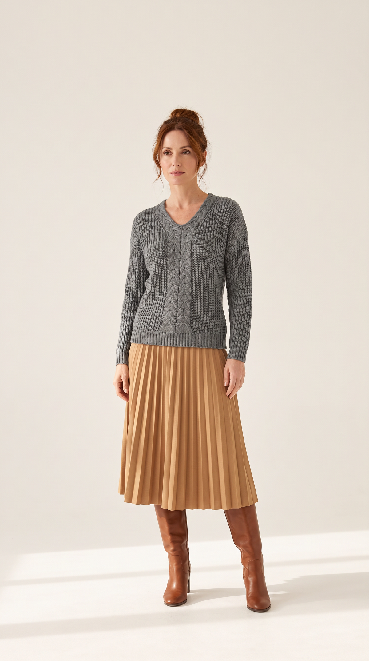 Maglione Scollo a V Testurizzato