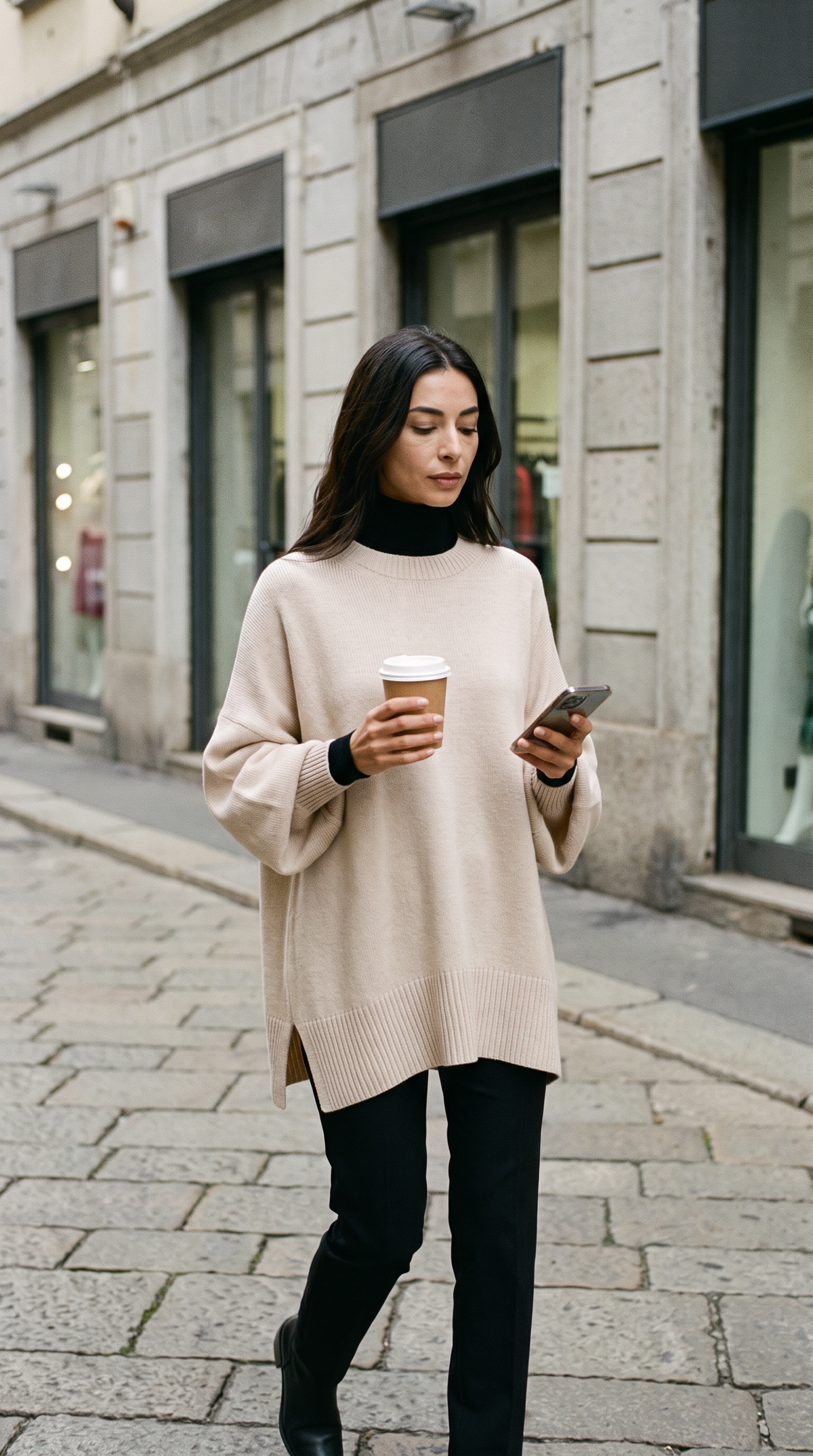Poncho in Maglia Oversize