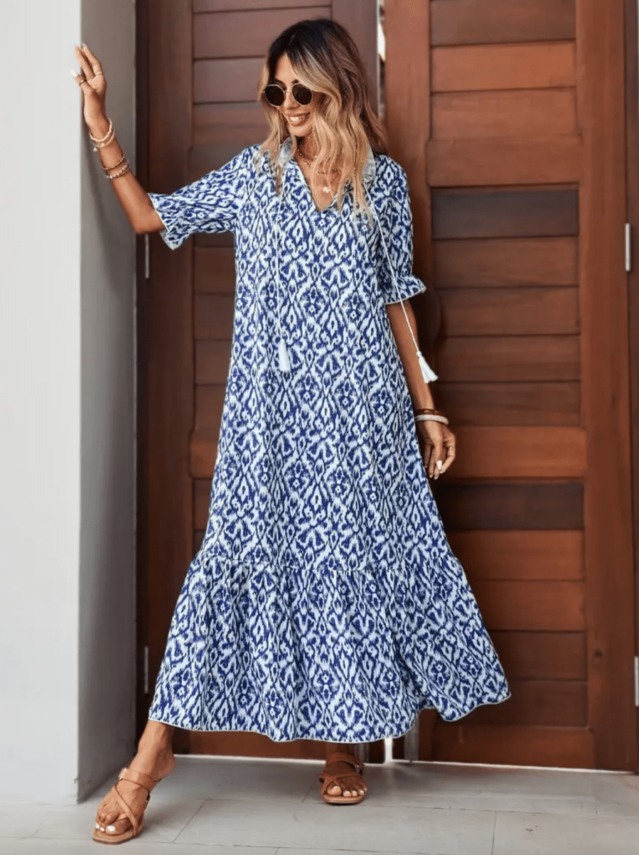 Nomi™- Abito Estivo Boho Vintage con Scollo a V - Nomi