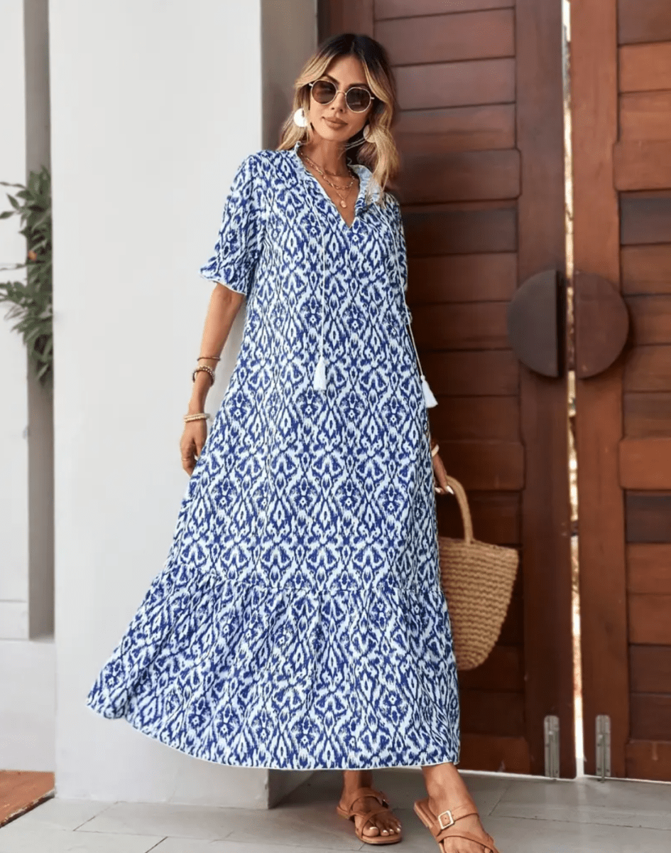 Nomi™- Abito Estivo Boho Vintage con Scollo a V - Nomi