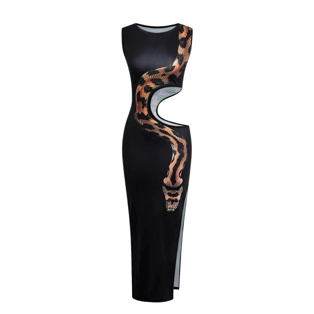NOMI™| Abito Maxi Pitone con Spacco Alto - Nomi