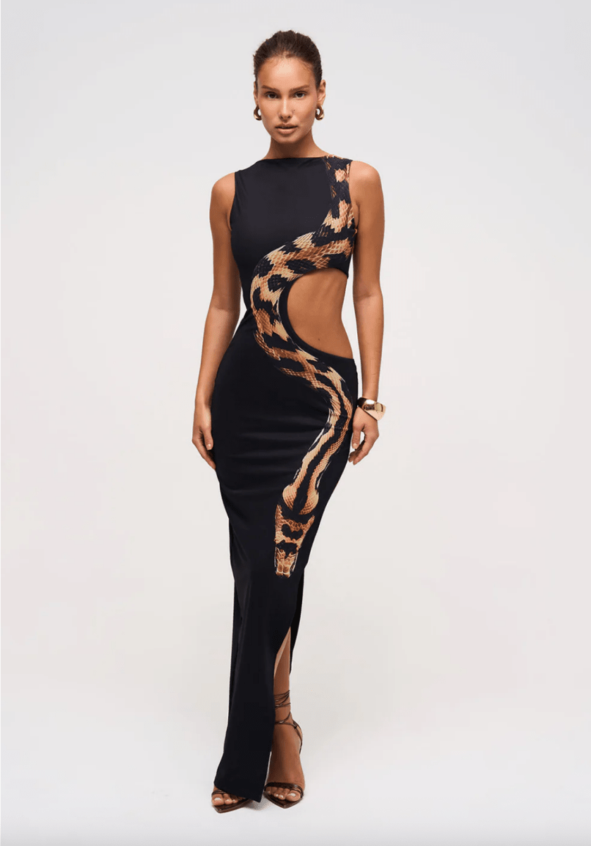NOMI™| Abito Maxi Pitone con Spacco Alto - Nomi