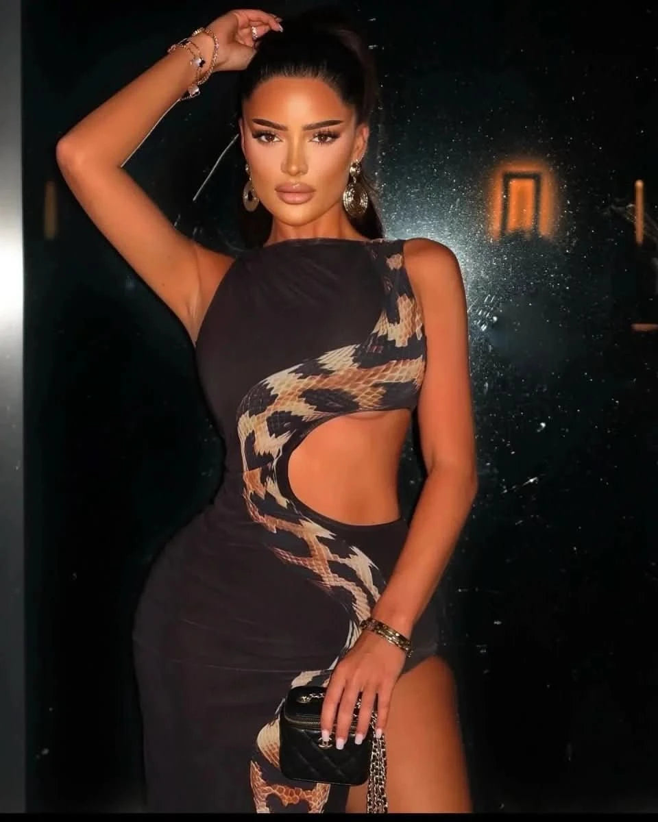 NOMI™| Abito Maxi Pitone con Spacco Alto - Nomi