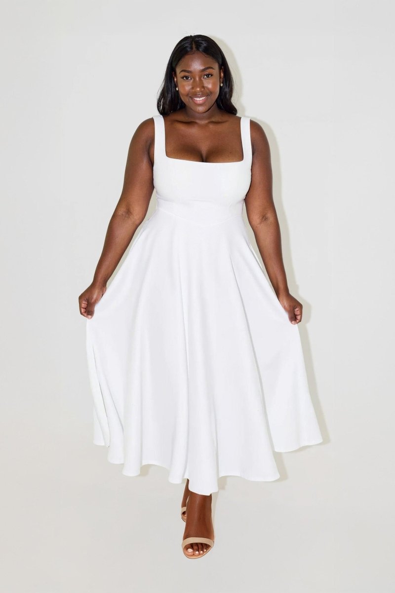 NOMI™ | Abito midi con scollo quadrato - Nomi