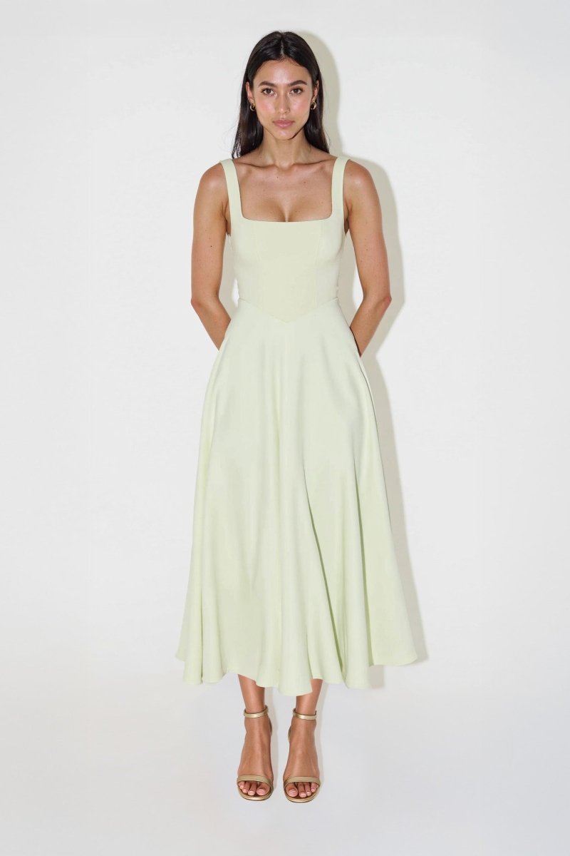 NOMI™ | Abito midi con scollo quadrato - Nomi