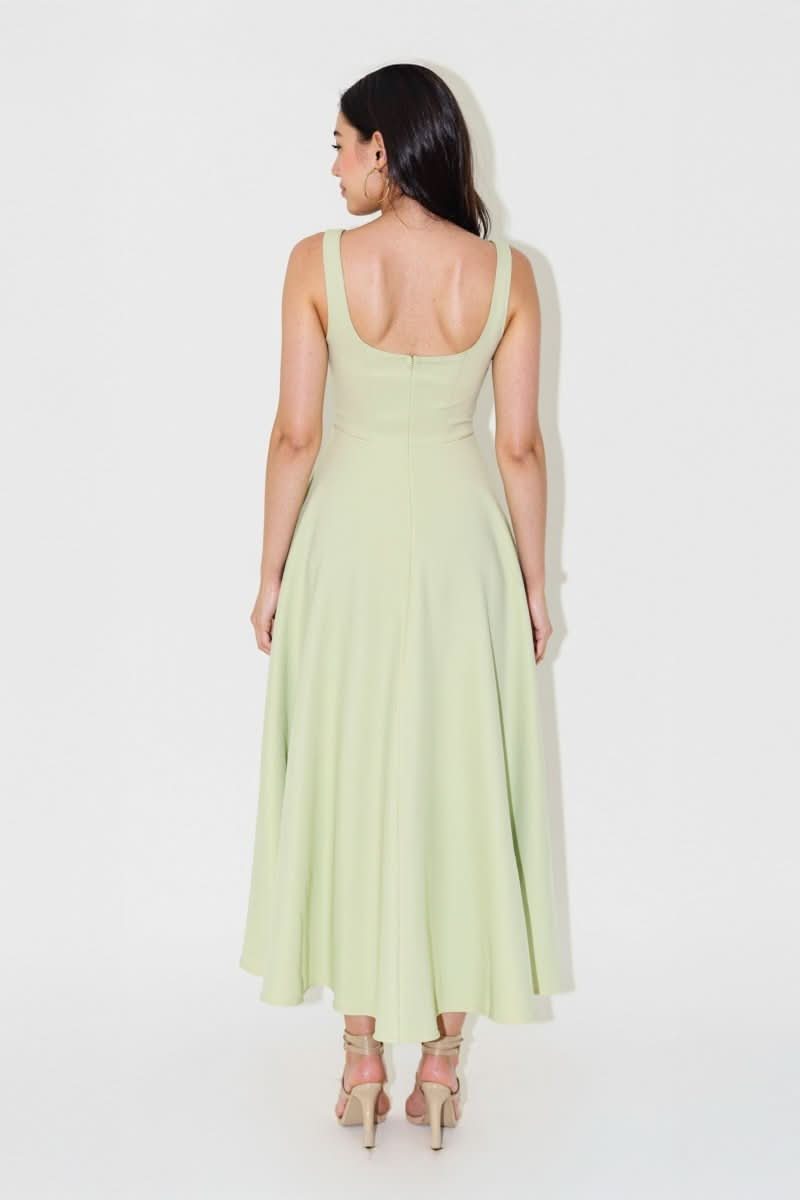 NOMI™ | Abito midi con scollo quadrato - Nomi