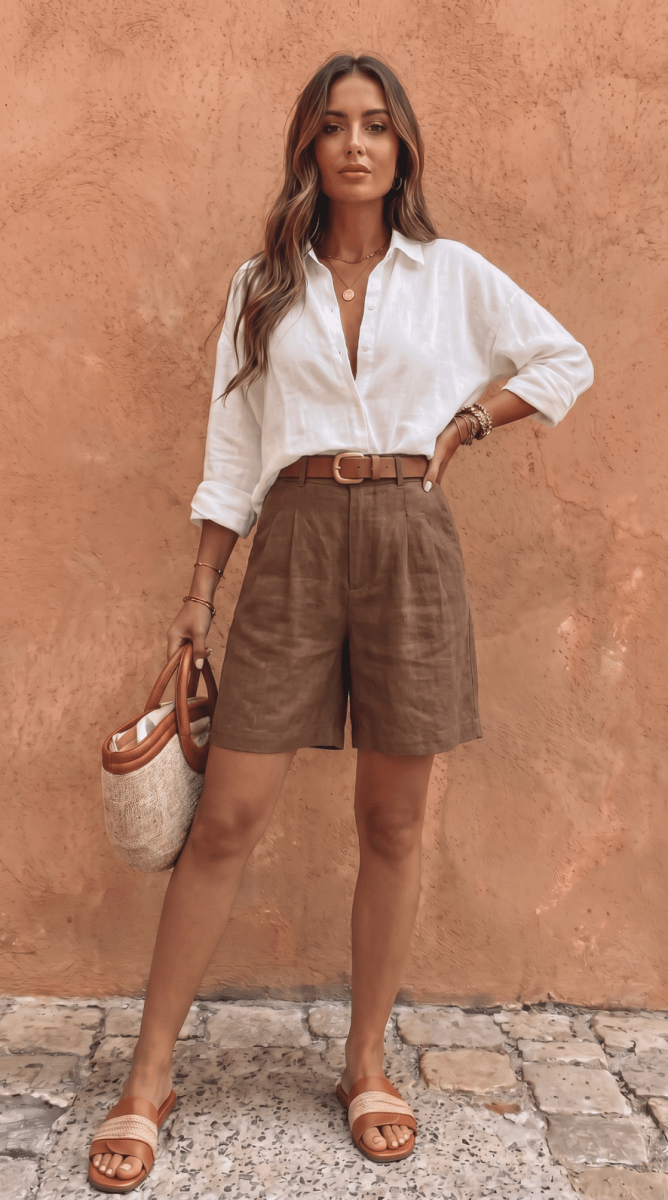 NOMI™ | Bermuda Sartoriale con Pieghe - Nomi