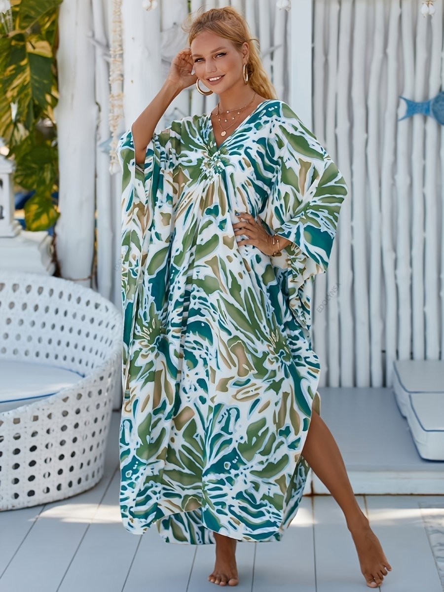 NOMI™ – Caftano elegante da spiaggia - Azzuro - Nomi