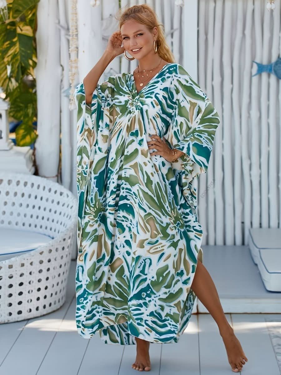 NOMI™ – Caftano elegante da spiaggia - Azzuro - Nomi