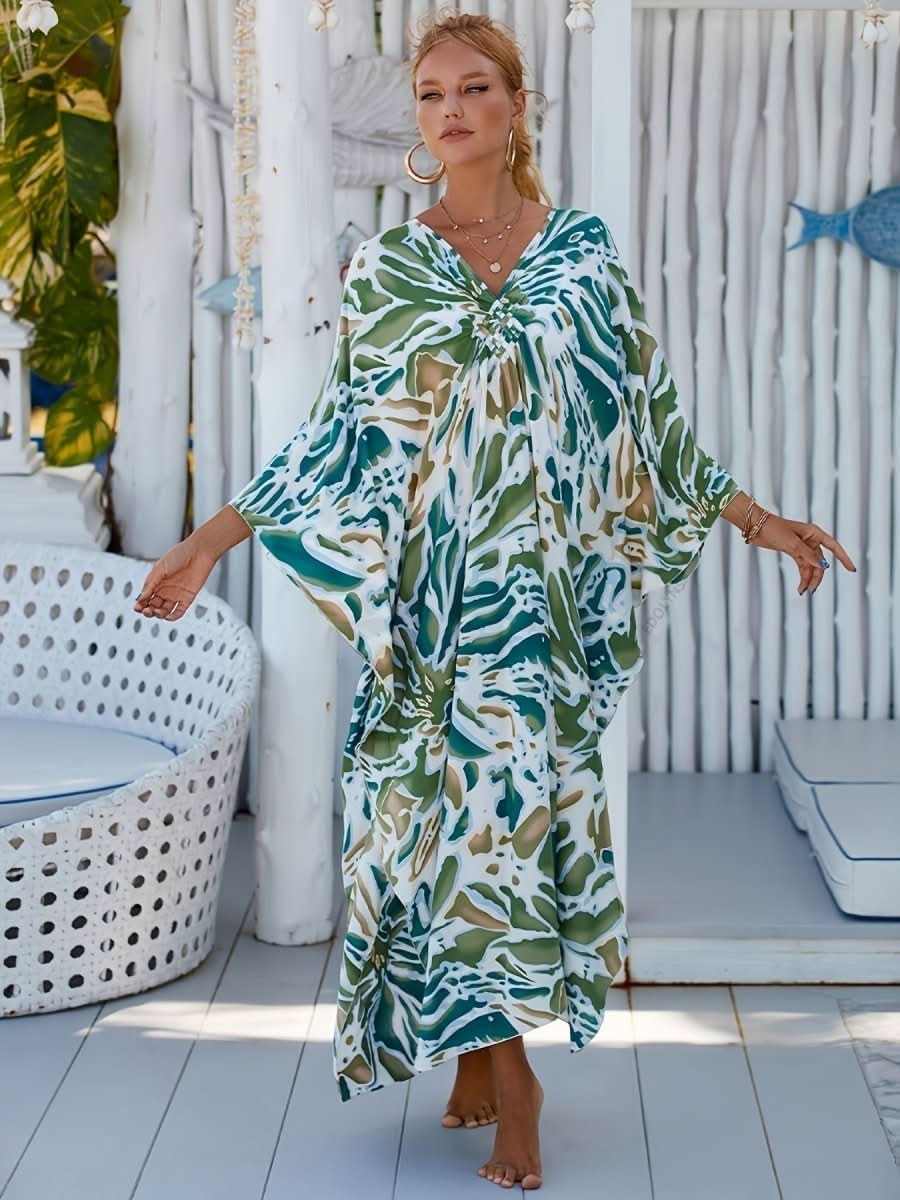 NOMI™ – Caftano elegante da spiaggia - Azzuro - Nomi