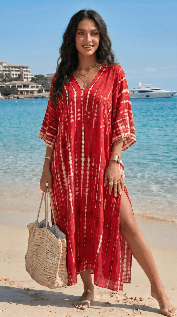NOMI™ | Caftano Tie-Dye Maxi Da Spiaggia - Nomi