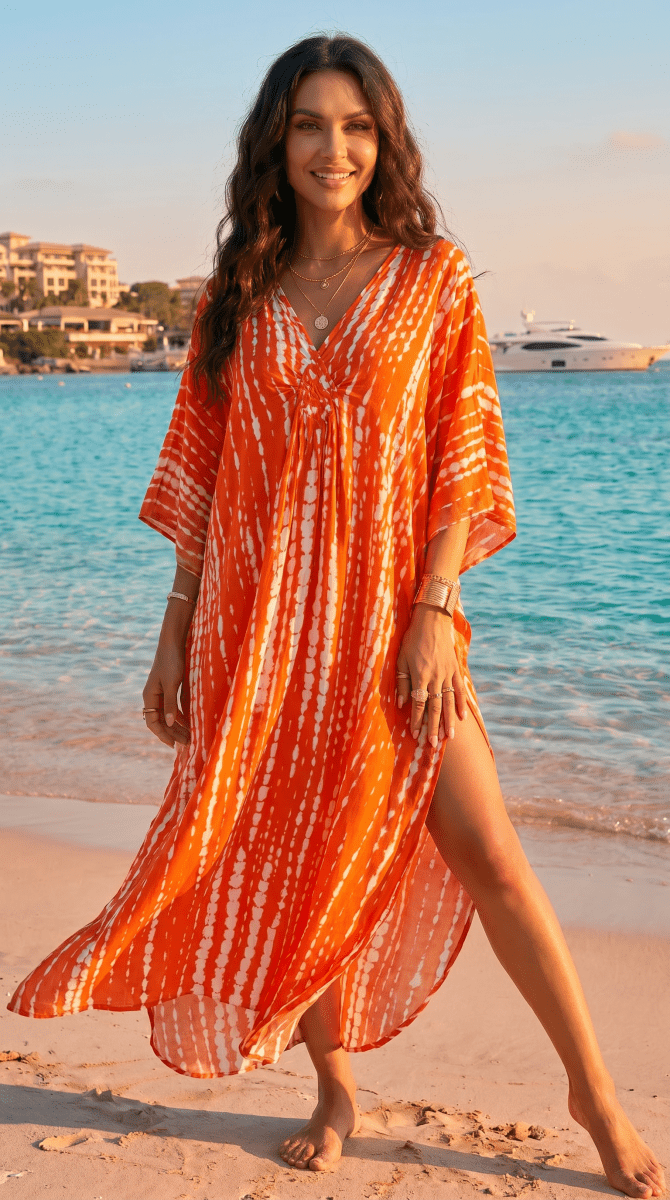 NOMI™ | Caftano Tie-Dye Maxi Da Spiaggia - Nomi