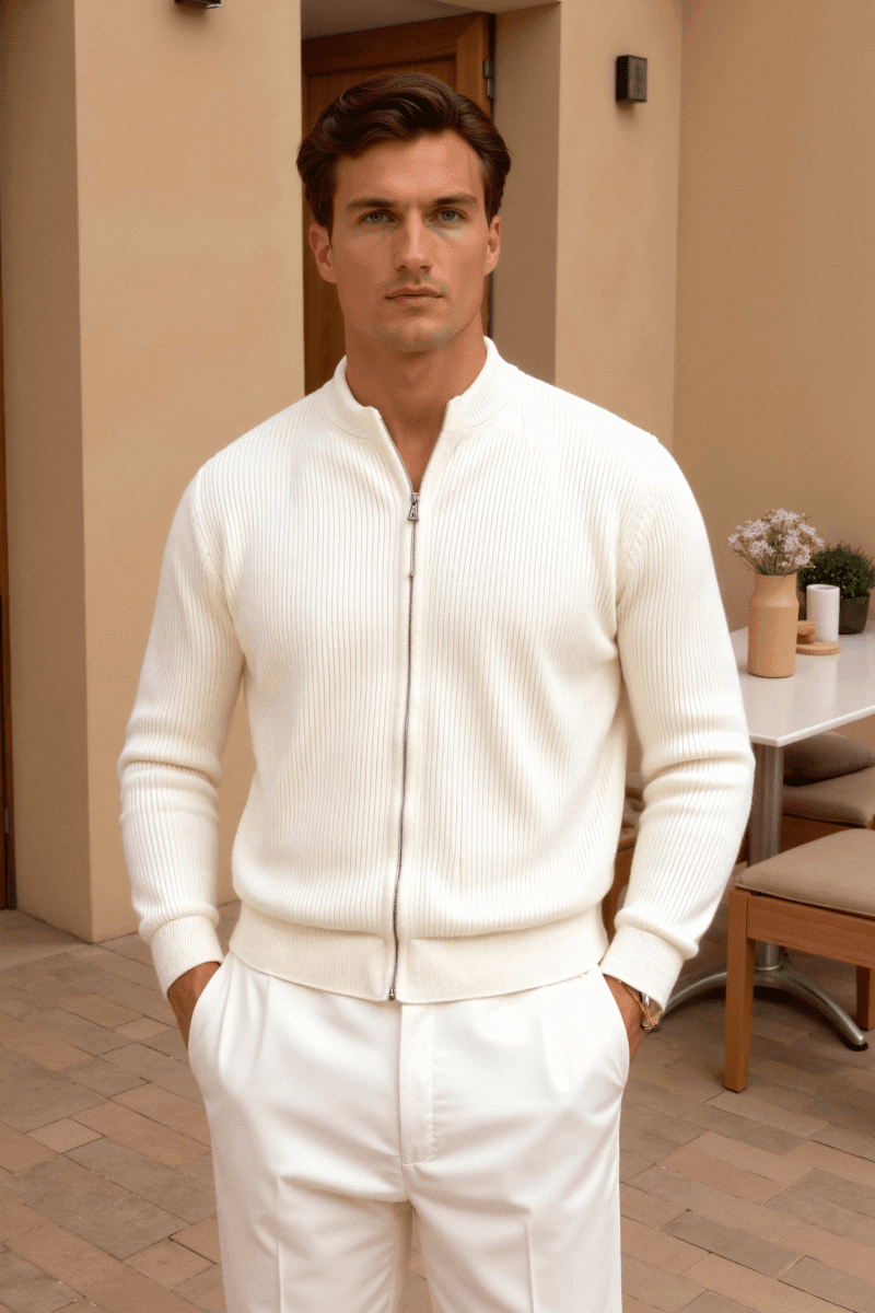 NOMI™ - Cardigan girocollo in maglia a tinta unita - Nomi
