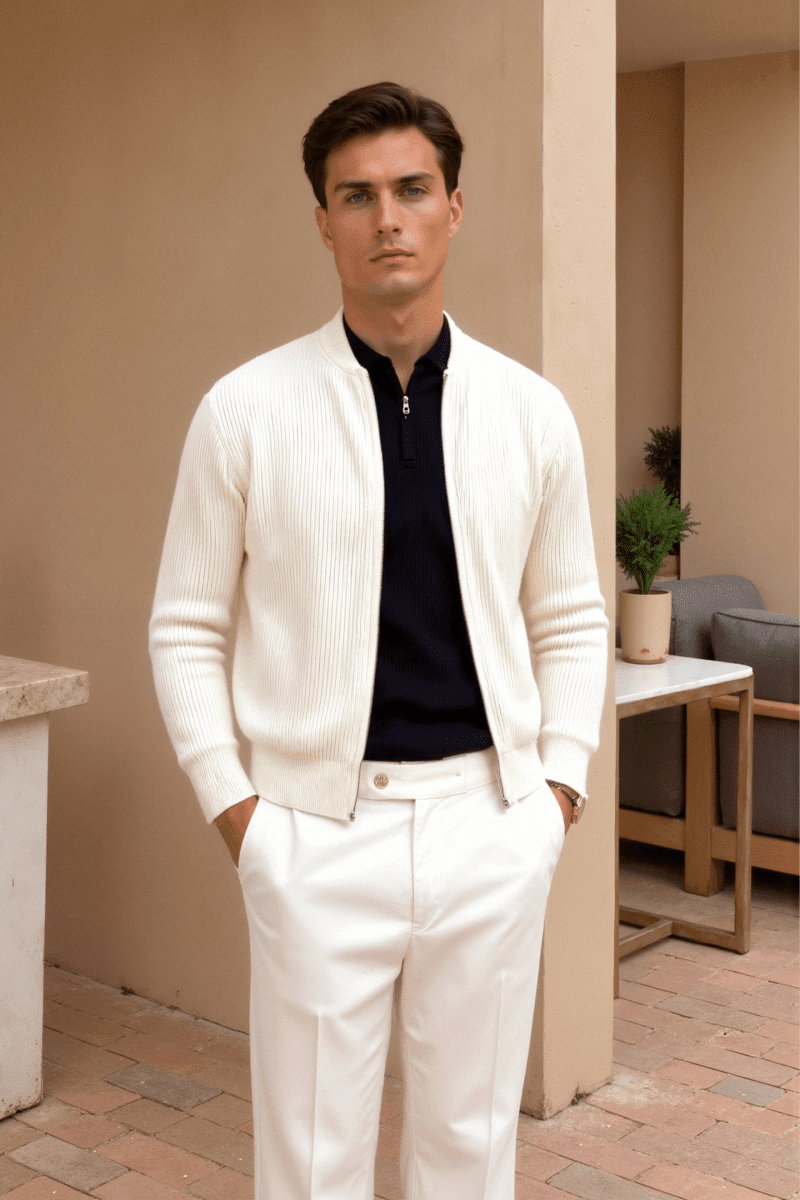NOMI™ - Cardigan girocollo in maglia a tinta unita - Nomi
