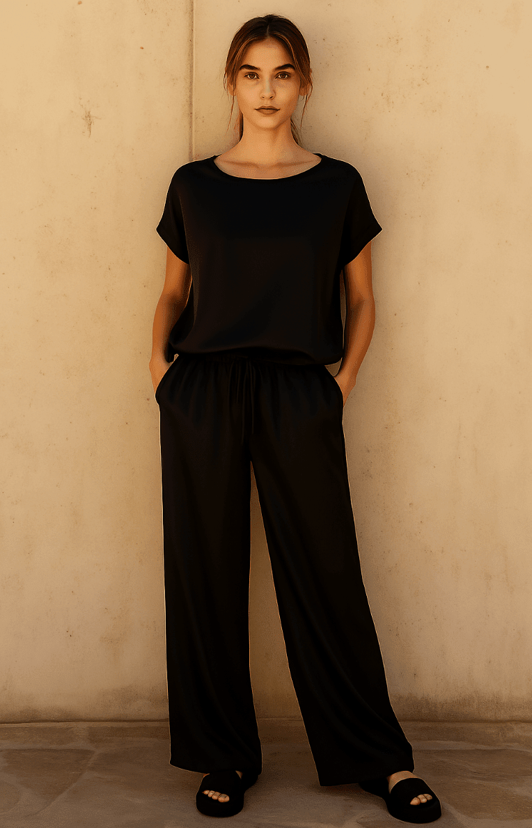 NOMI™ – Completo da donna in tessuto effetto seta - Nomi