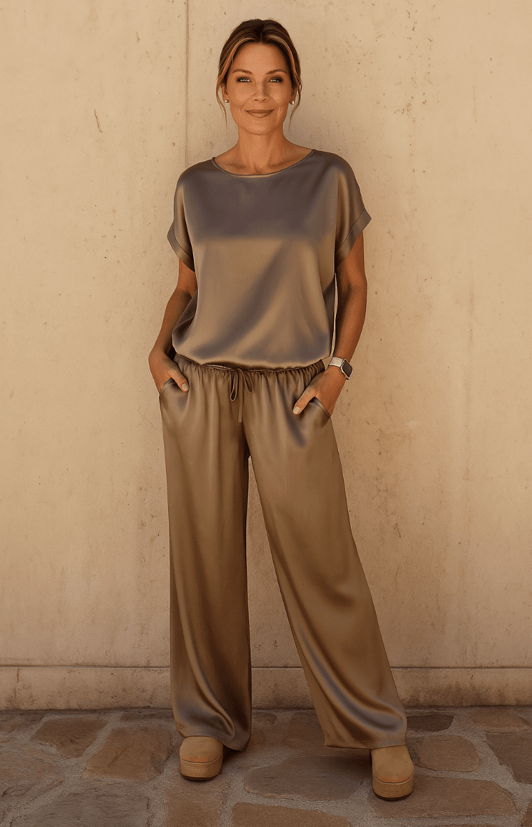 NOMI™ – Completo da donna in tessuto effetto seta - Nomi
