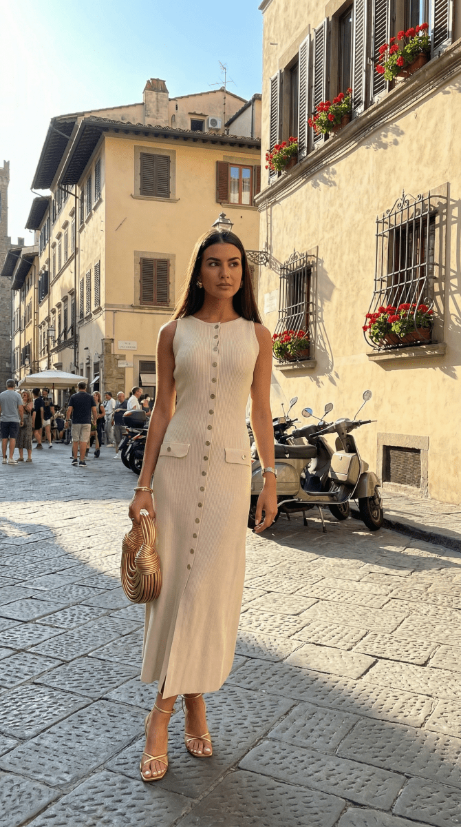 NOMI™ | Elegante Vestito Estivo in Maglia - Nomi