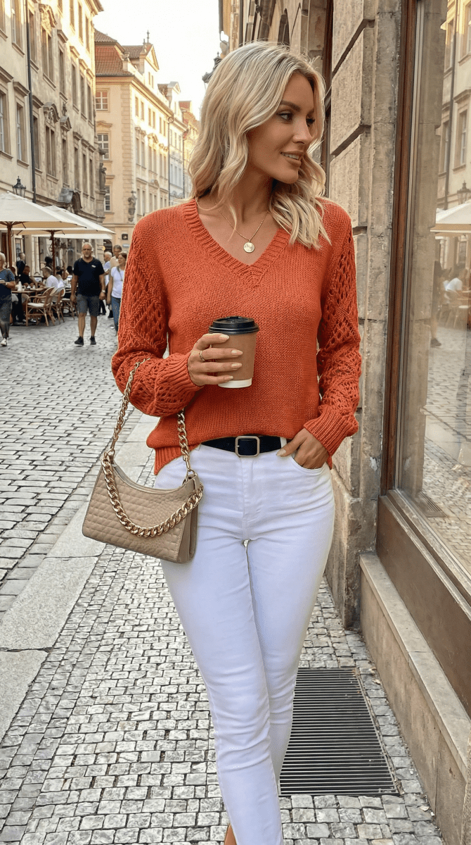 NOMI™- Maglione lavorato a maglia con scollo a V - Nomi