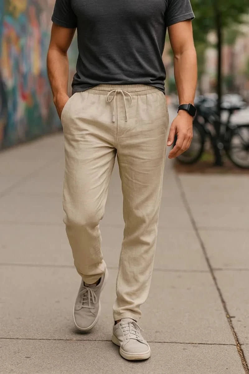 NOMI™- Pantaloni in Lino da Uomo – Casual, Traspiranti e Comodi - Nomi