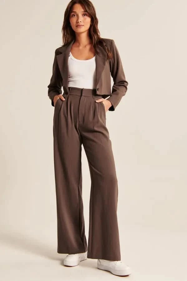 NOMI™ | Pantaloni Sartoriali Marrone - Nomi