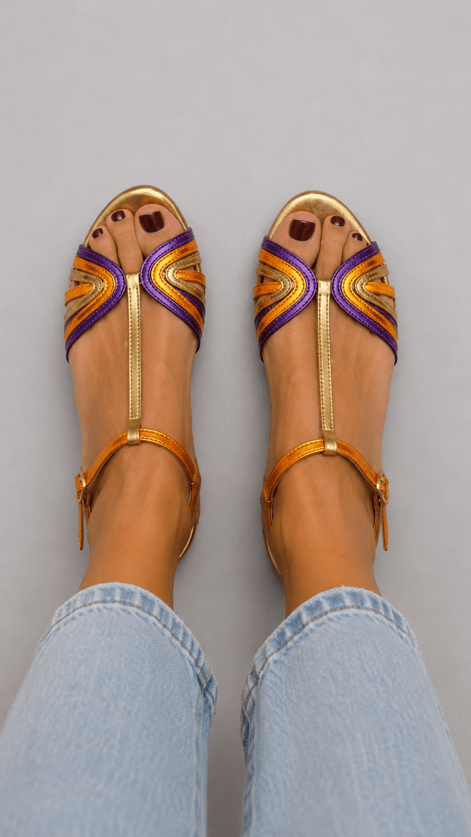 NOMI™ | Sandali Flat con Cinturini Multicolor - Nomi