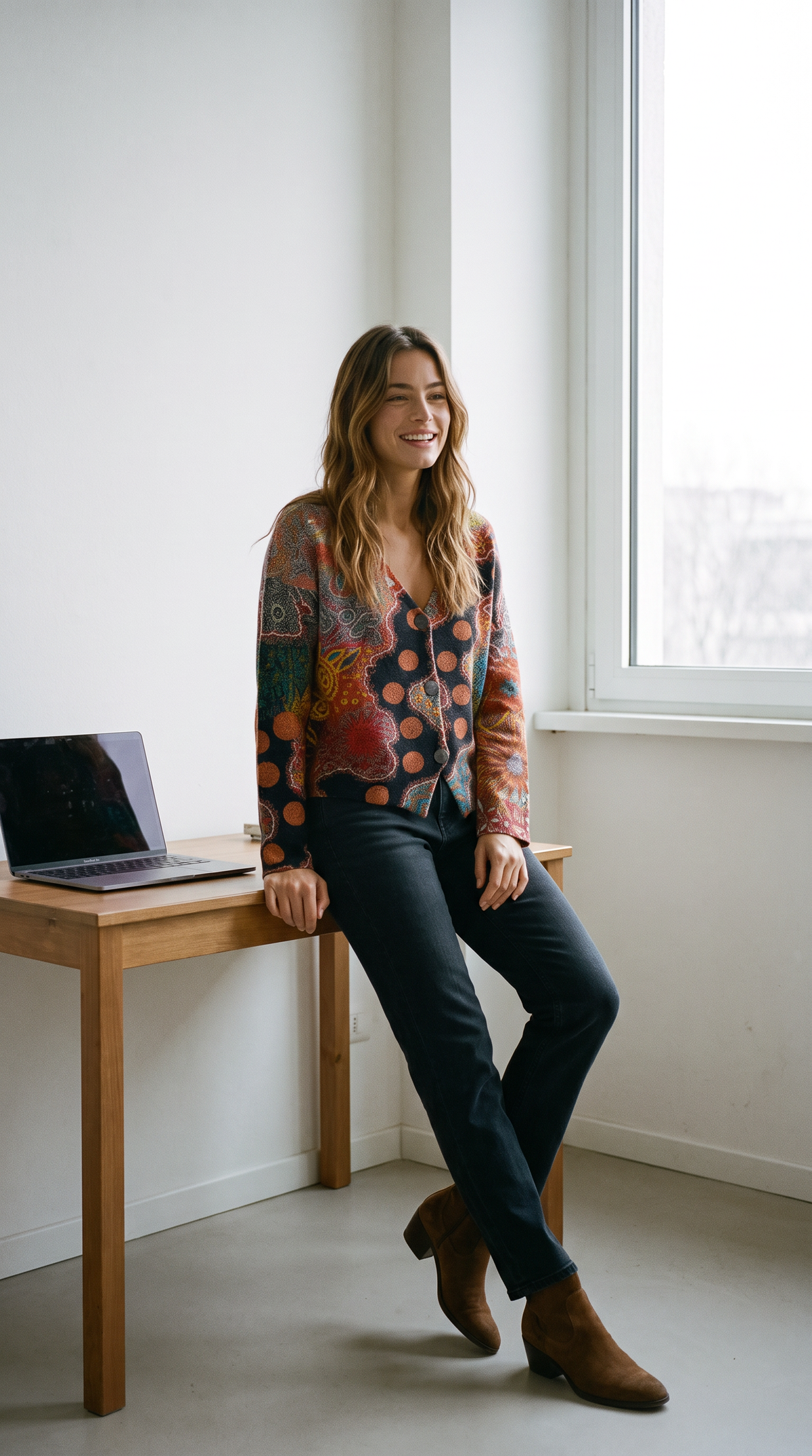 Cardigan Fantasia con Bottoni
