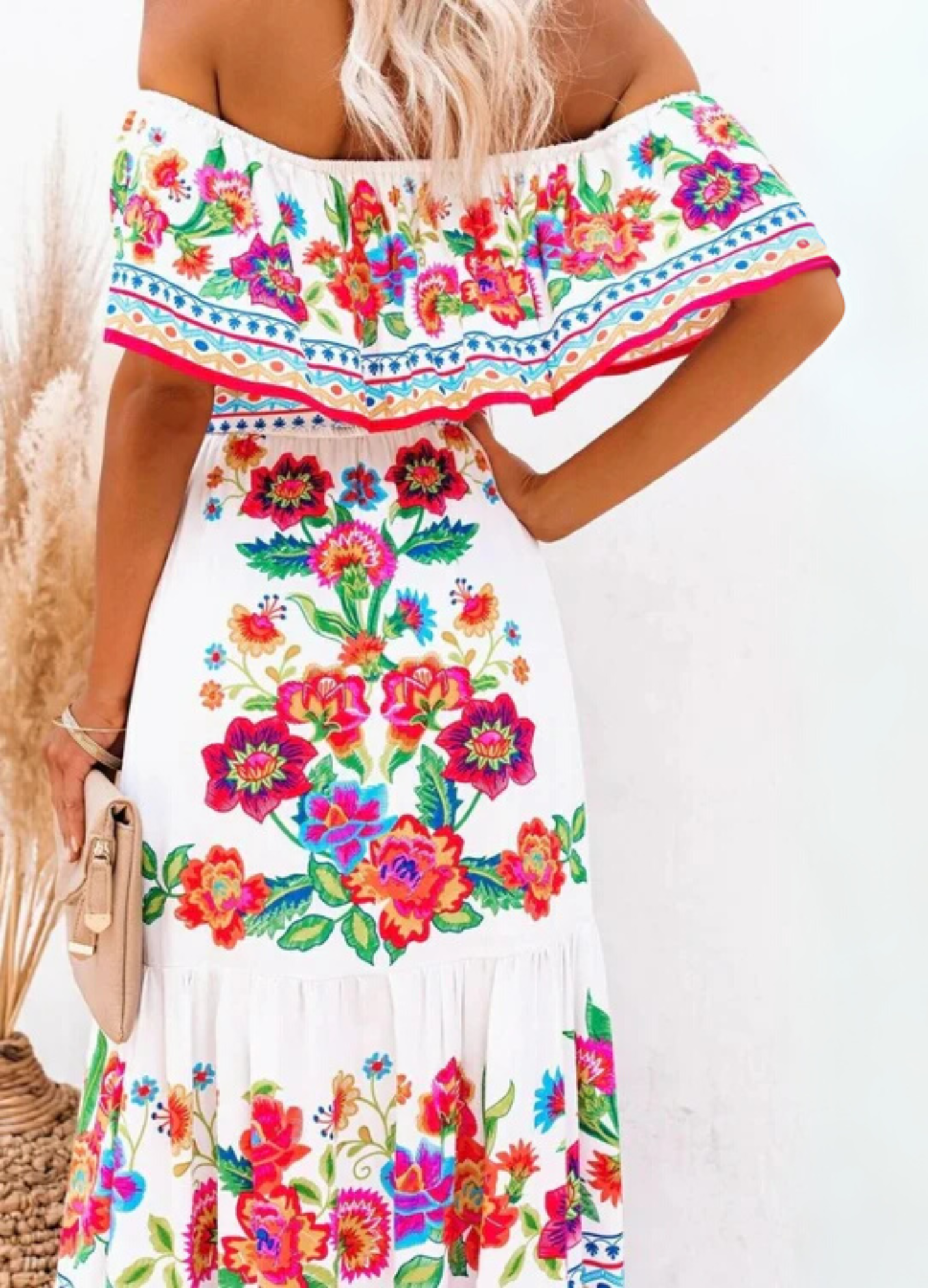 NOMI™ | Abito Boho Lungo con Stampa Floreale