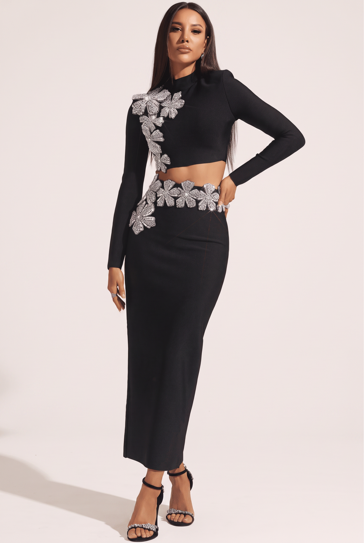 NOMI Set Maxi con Fiori di Cristallo