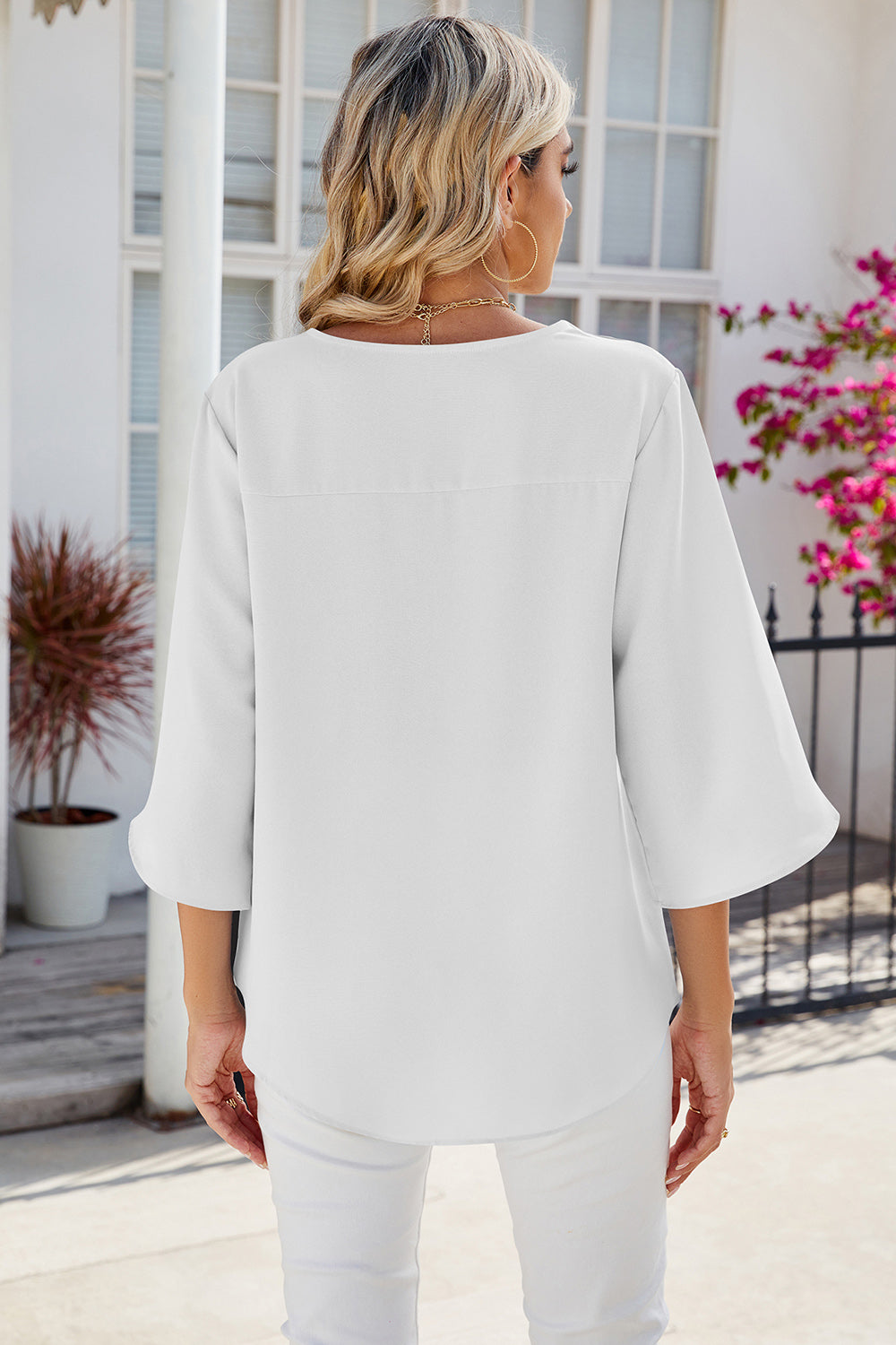 NOMI™  - Top con scollo a V e maniche a tre quarti