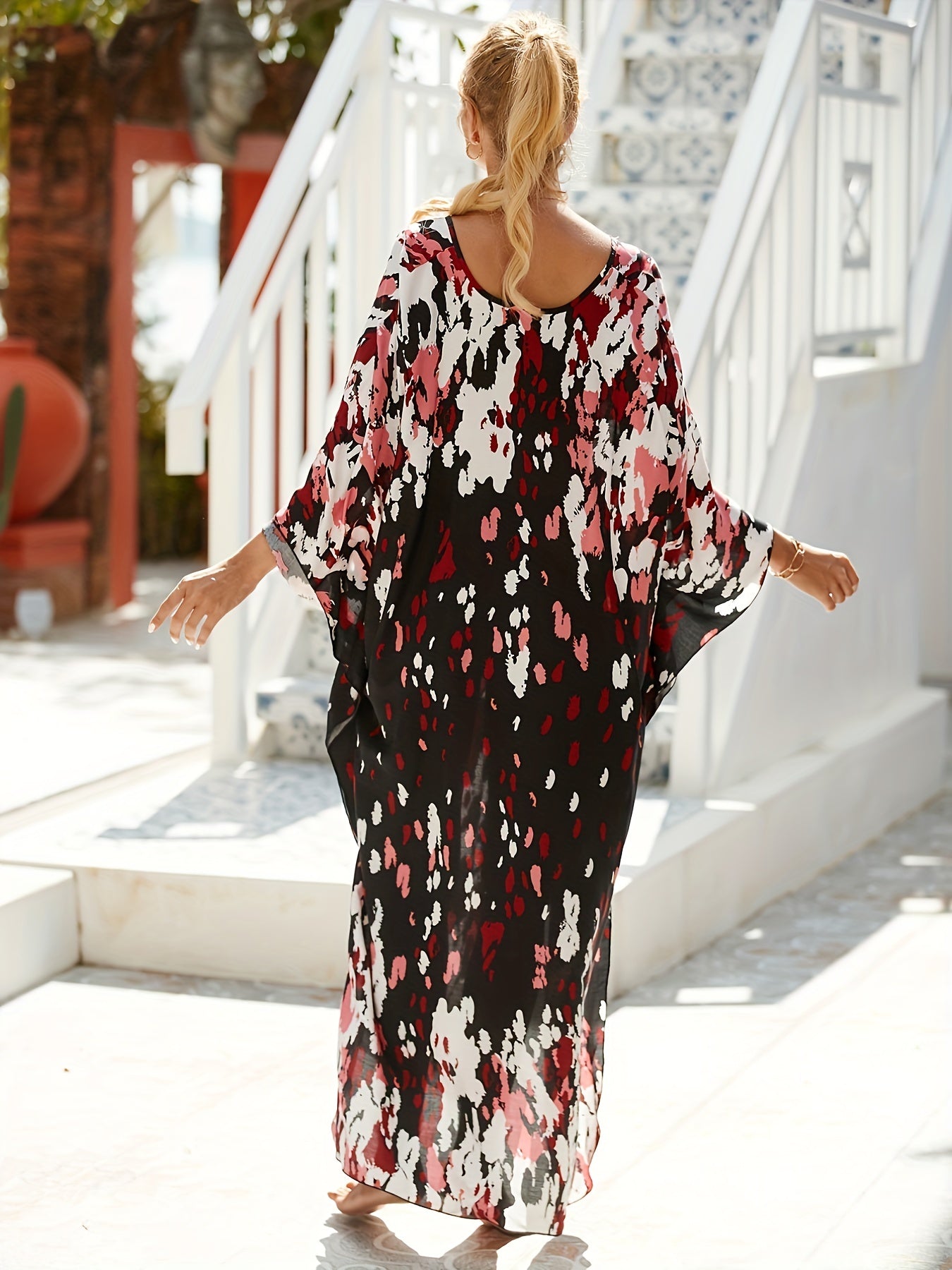 NOMI™ – Caftano elegante da spiaggia - Multicolore