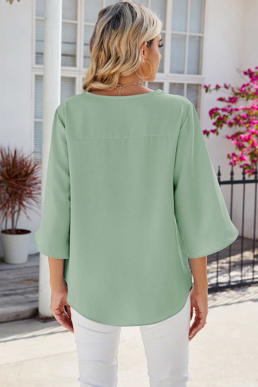 NOMI™  - Top con scollo a V e maniche a tre quarti