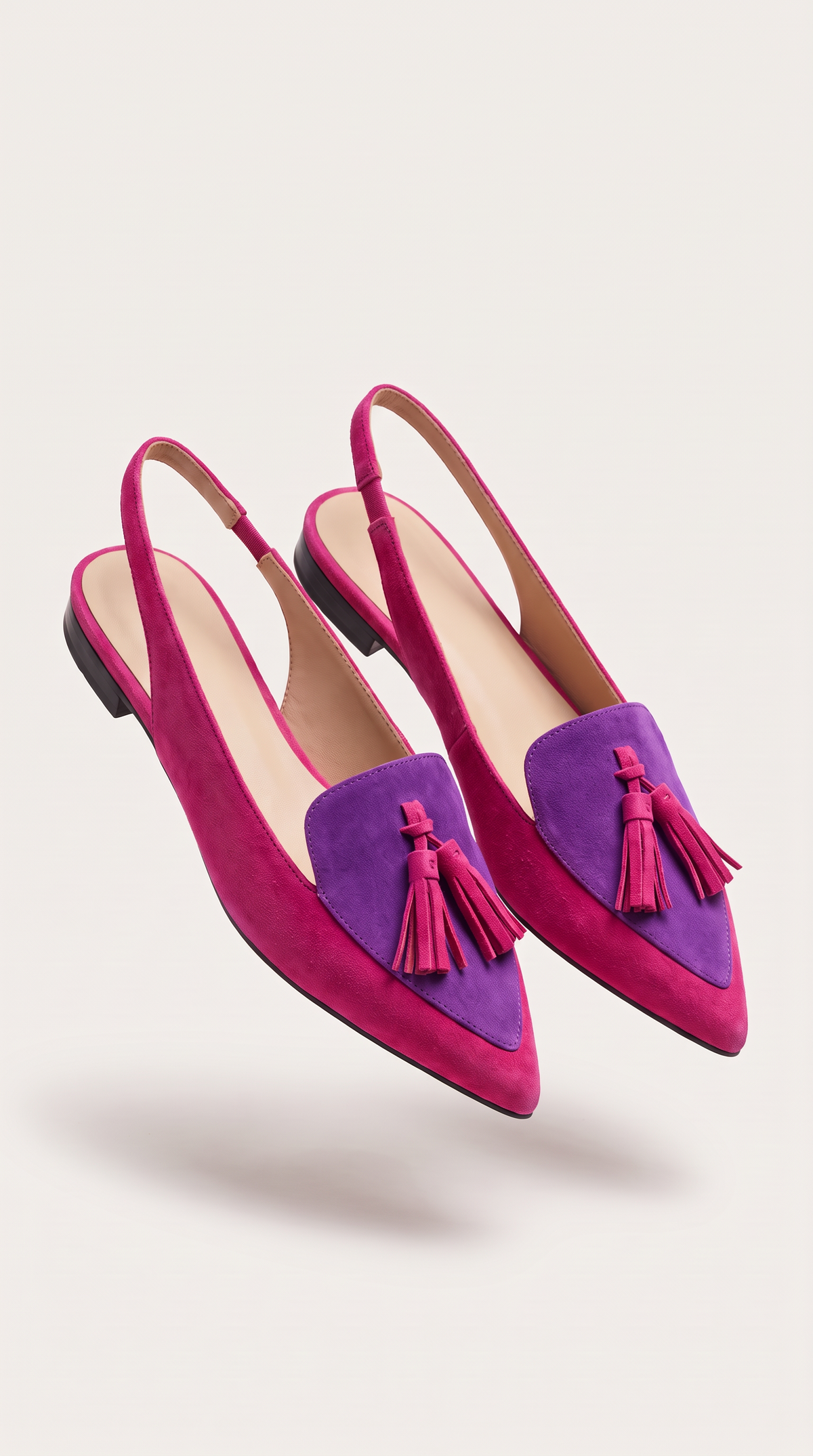NOMI™ Slingback a Punta con Nappine — Fucsia e Viola