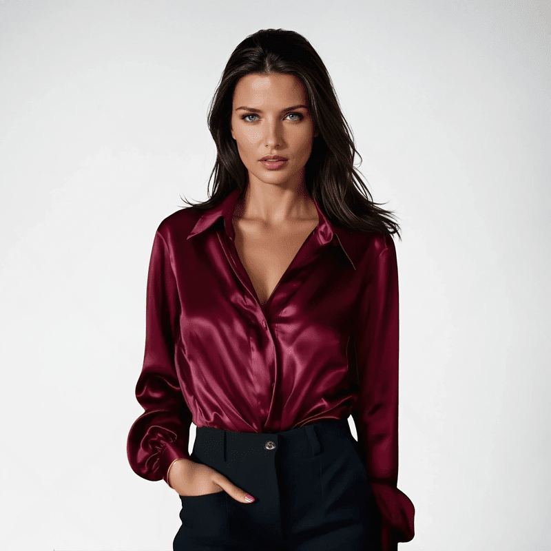 NOMI™ | Blusa elegante in raso
