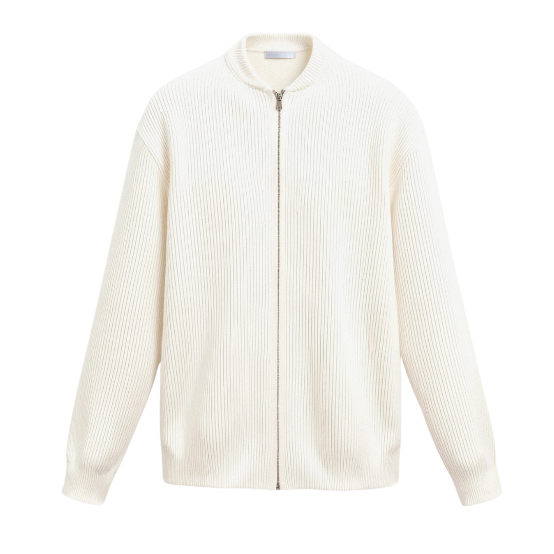 NOMI™ - Cardigan girocollo in maglia a tinta unita