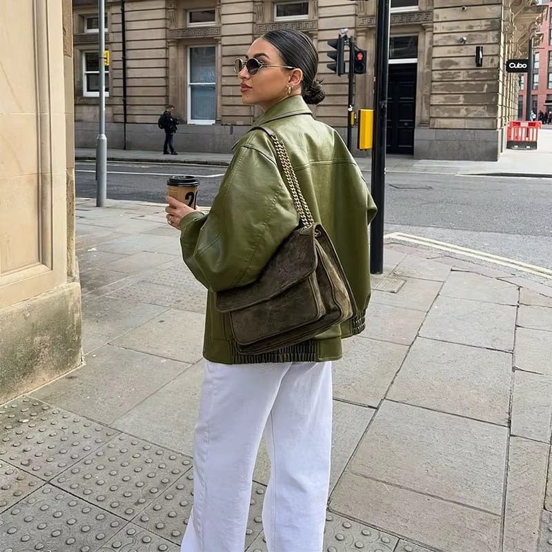 NOMI™ | Giacca in pelle oversize