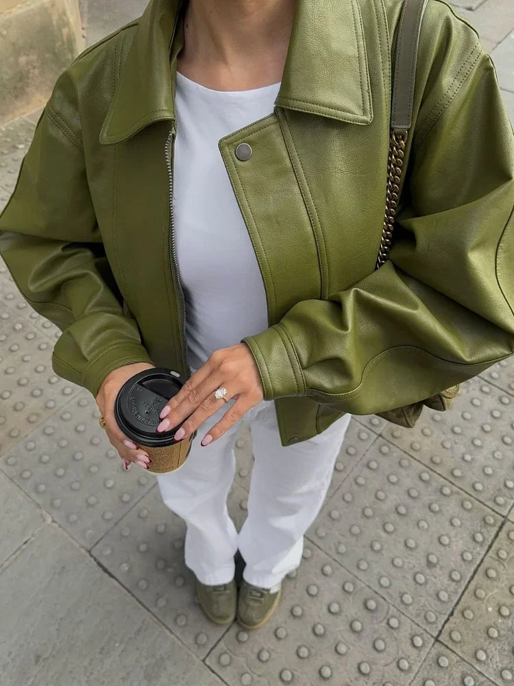 NOMI™ | Giacca in pelle oversize