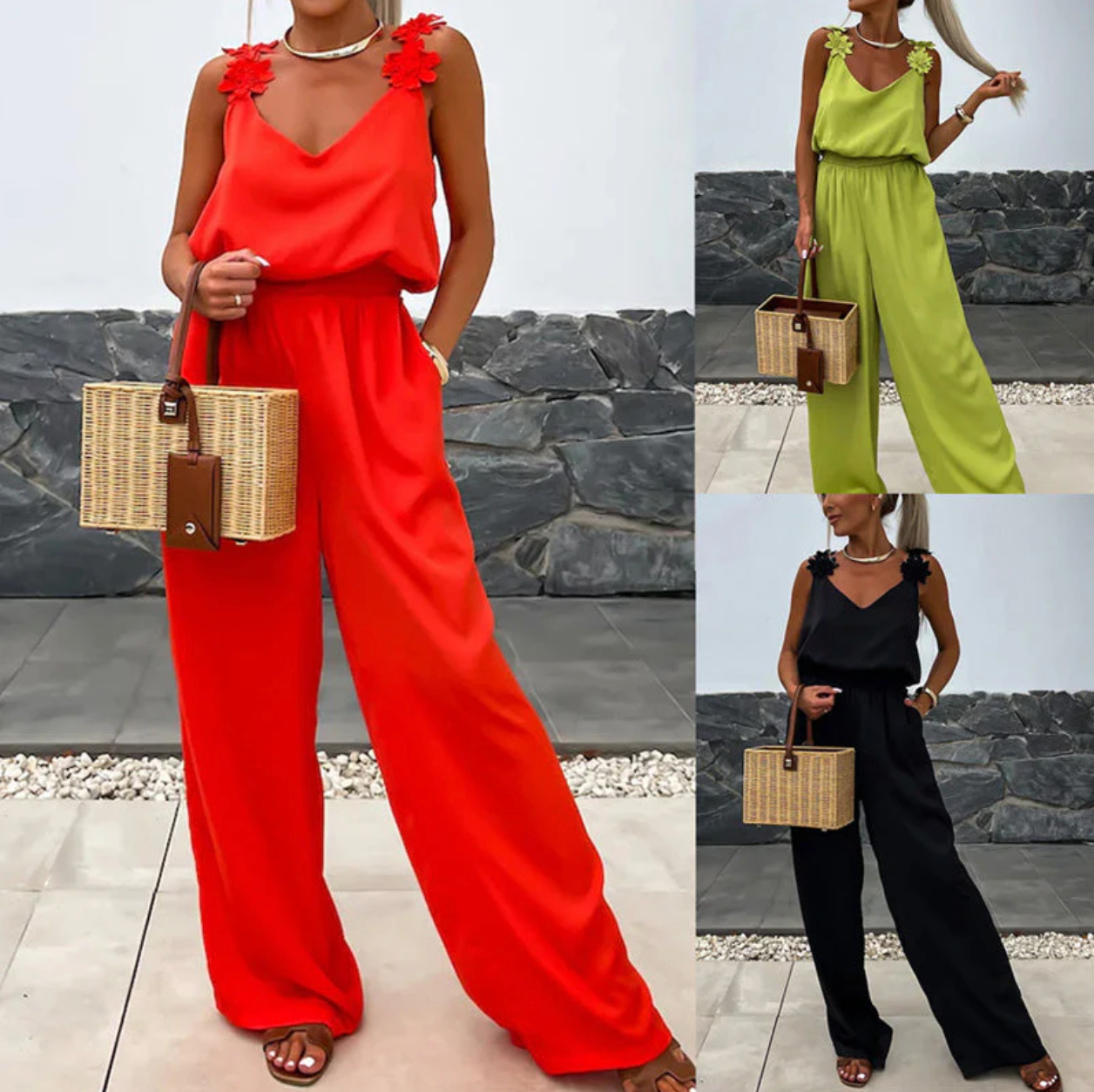 Nomi - Tuta Estiva Donna con Fiori | Elegante Jumpsuit Femminile