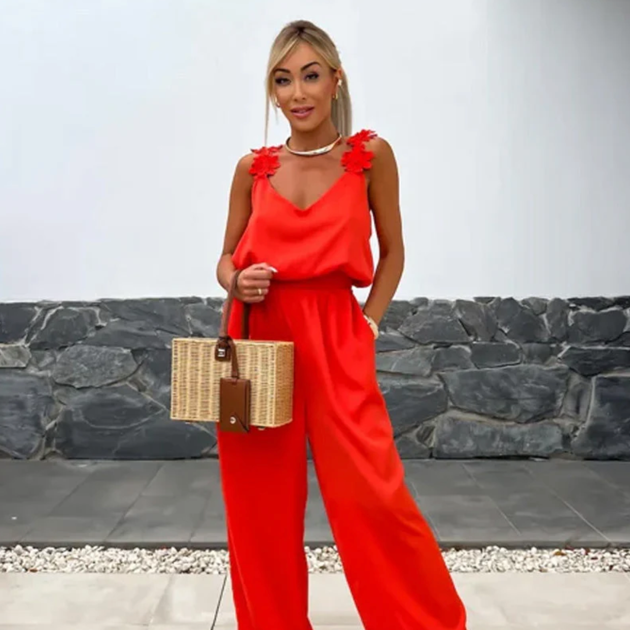 Nomi - Tuta Estiva Donna con Fiori | Elegante Jumpsuit Femminile