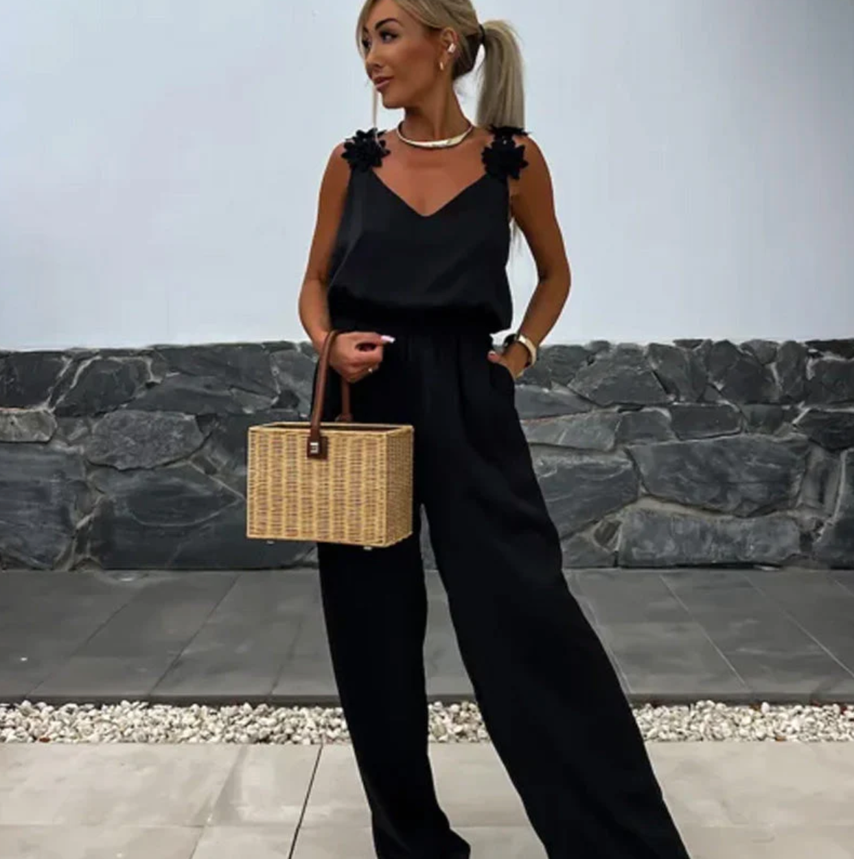 Nomi - Tuta Estiva Donna con Fiori | Elegante Jumpsuit Femminile