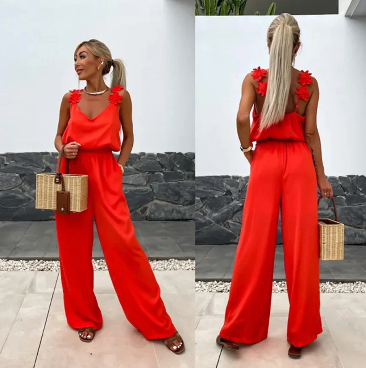 Nomi - Tuta Estiva Donna con Fiori | Elegante Jumpsuit Femminile
