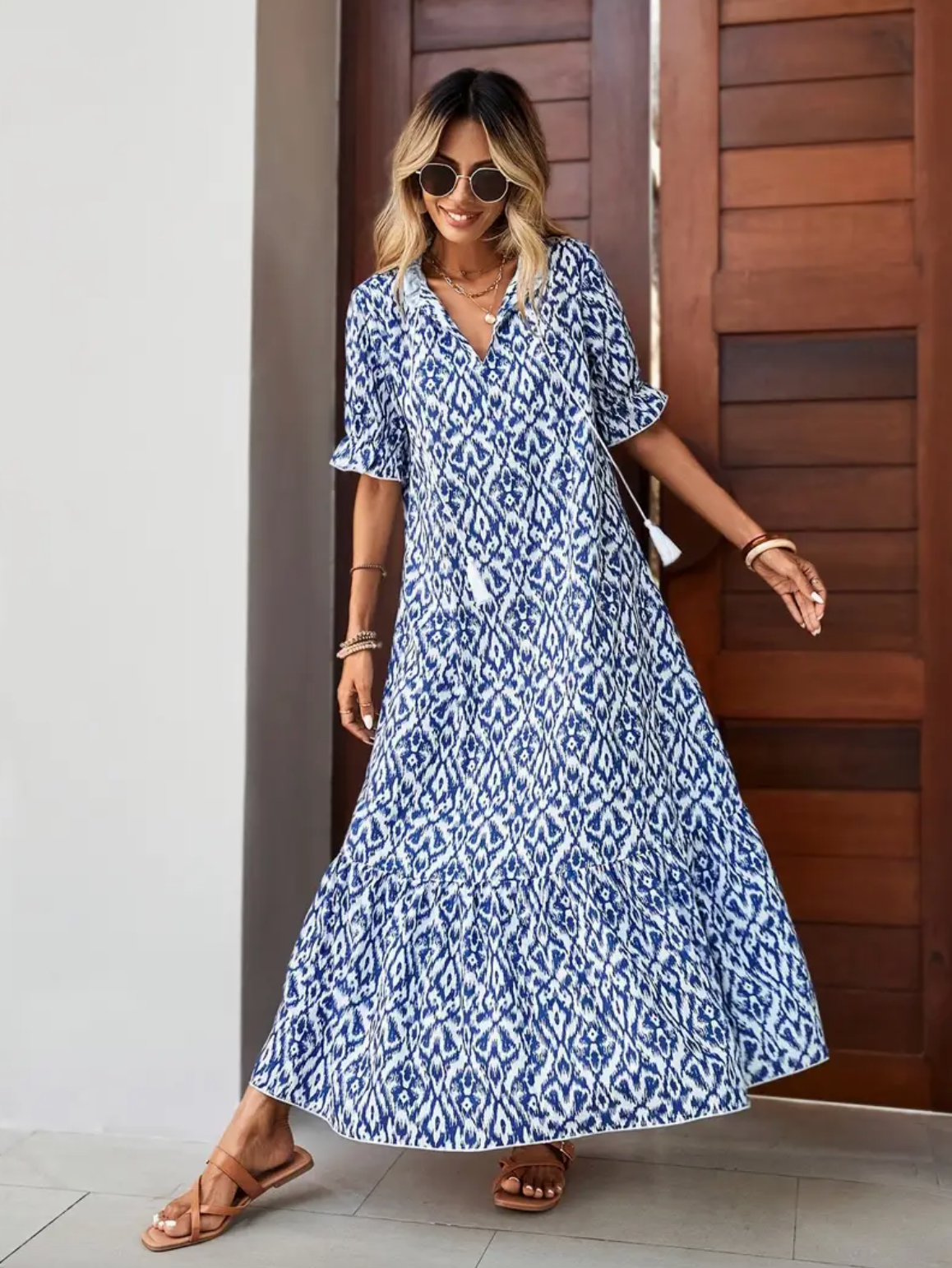Nomi™- Abito Estivo Boho Vintage con Scollo a V
